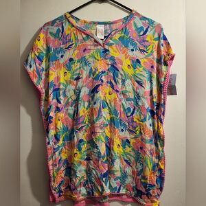 Cat & Jack Multicolor Floral Short Sleeve Top